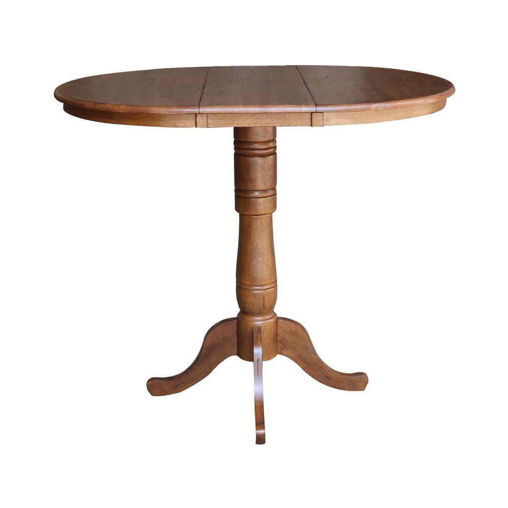 36" Round Top Pedestal Table with 12" Leaf - 41.3" H- 557226. Picture 3