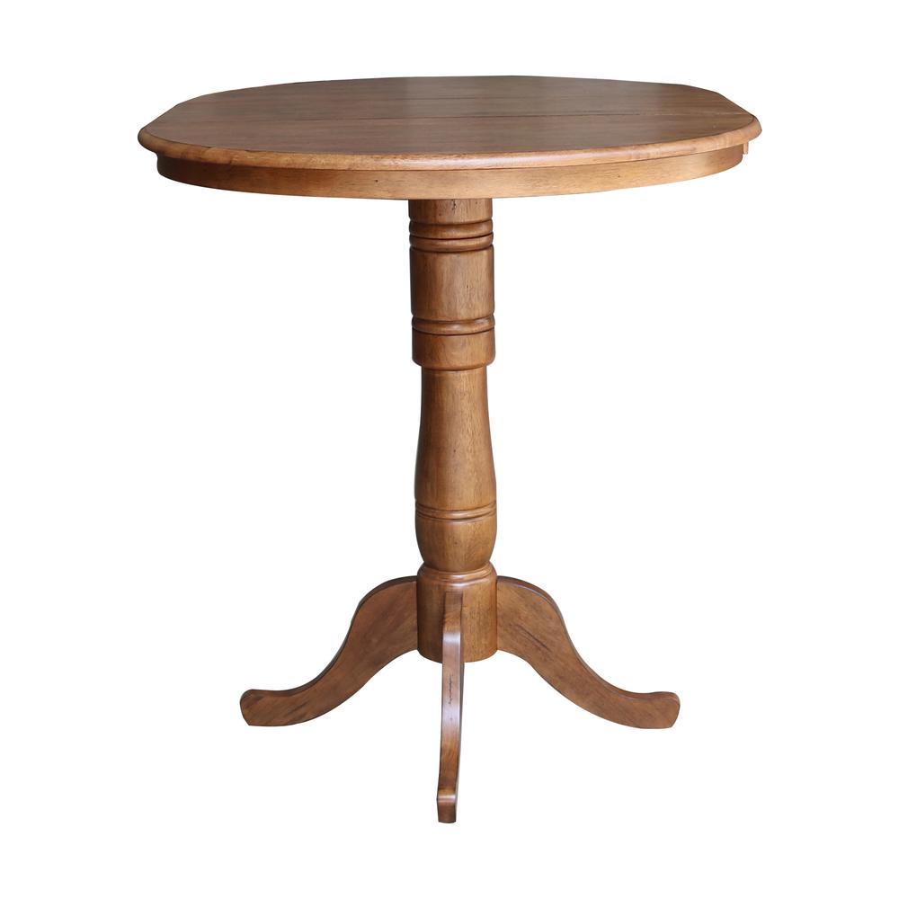 36" Round Top Pedestal Table with 12" Leaf - 41.3" H- 557226. Picture 6