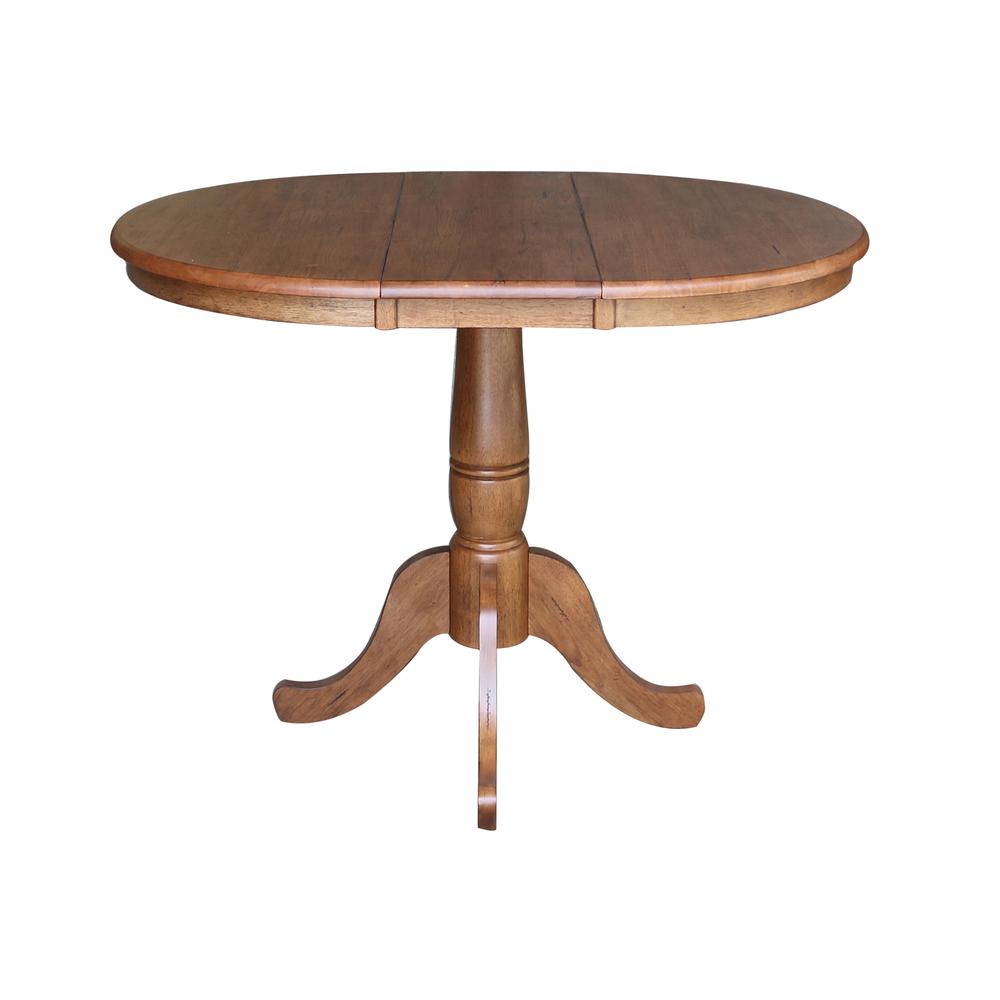 36" Round Extension Dining Table with 4 -Chairs- 55724. Picture 2