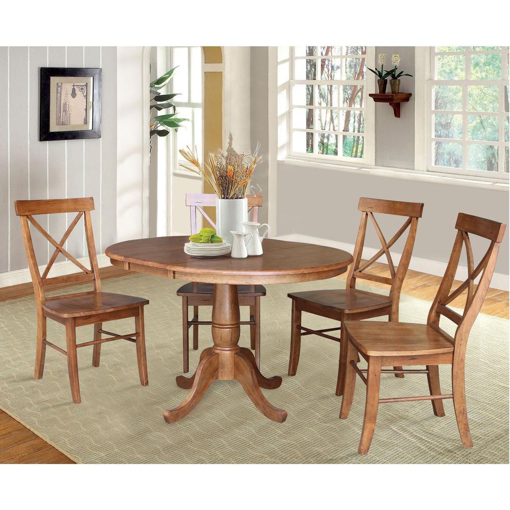 36"- Round Extension Dining Table with 4 Chairs- 557264. Picture 3