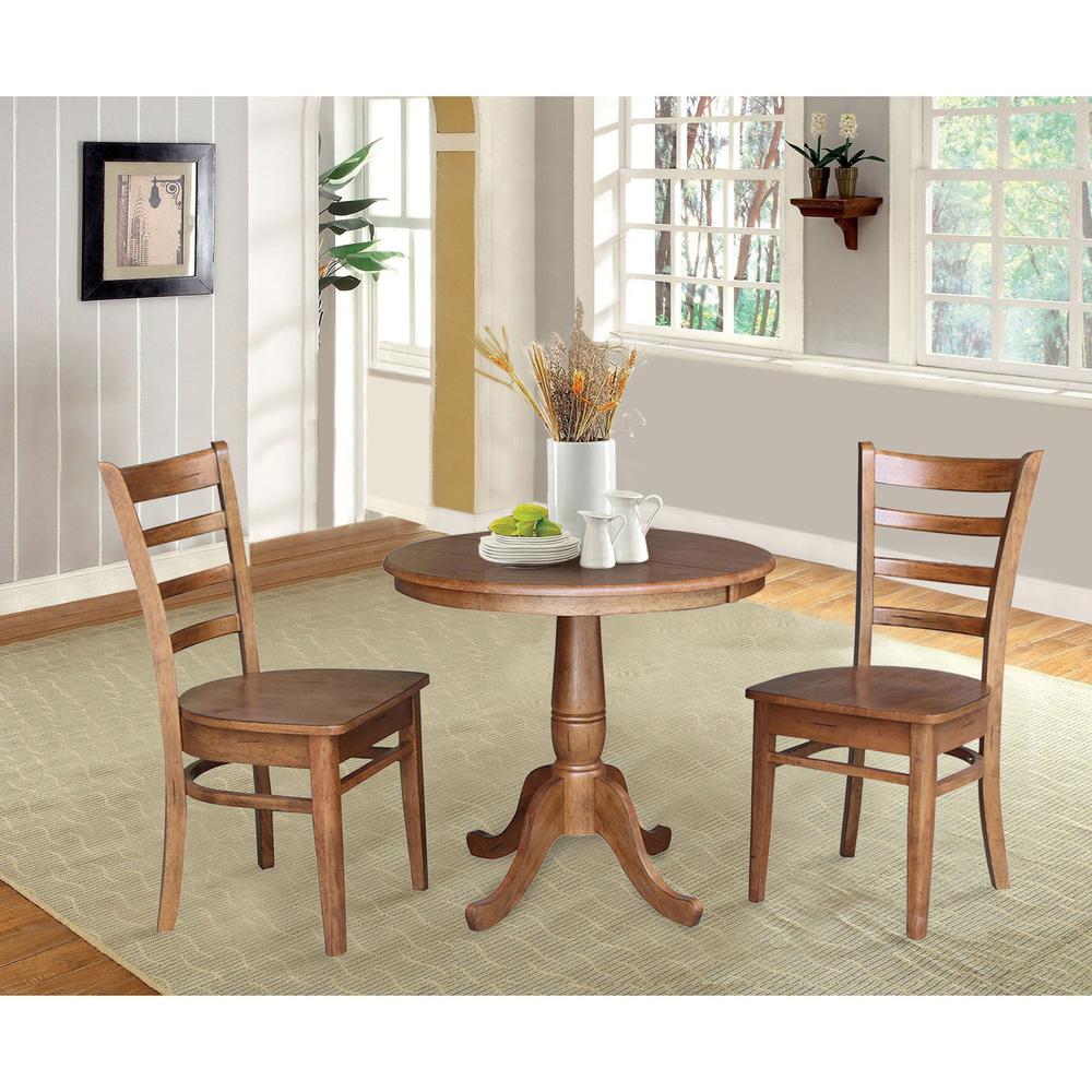 36", Round Extension Dining Table with 2 Chairs- 557271. Picture 3