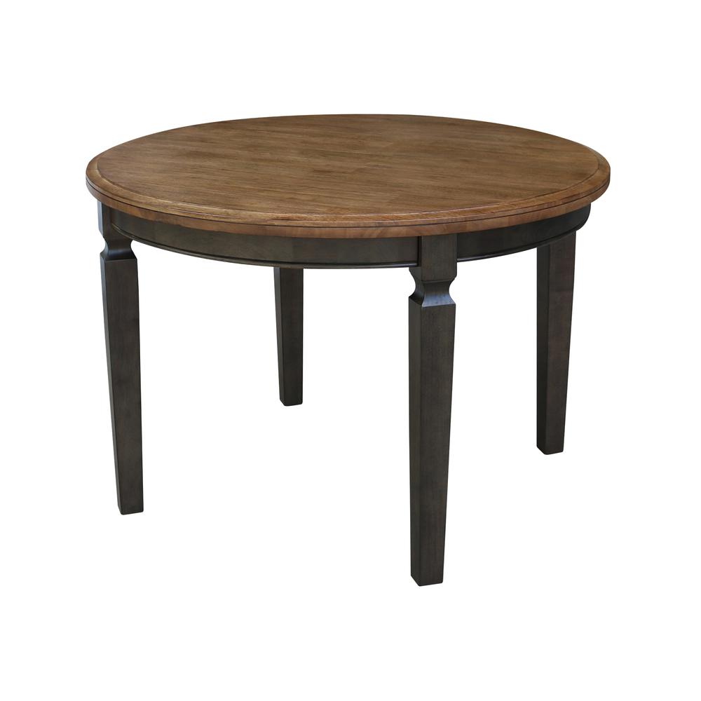 44 in. Round Top Dining Table with 4 Chairs in Hickory/Washed Coal. Picture 3