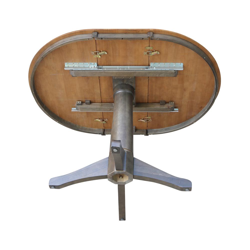 36" round top ped table with 12" leaf - 30.1"h - dining height. Picture 7