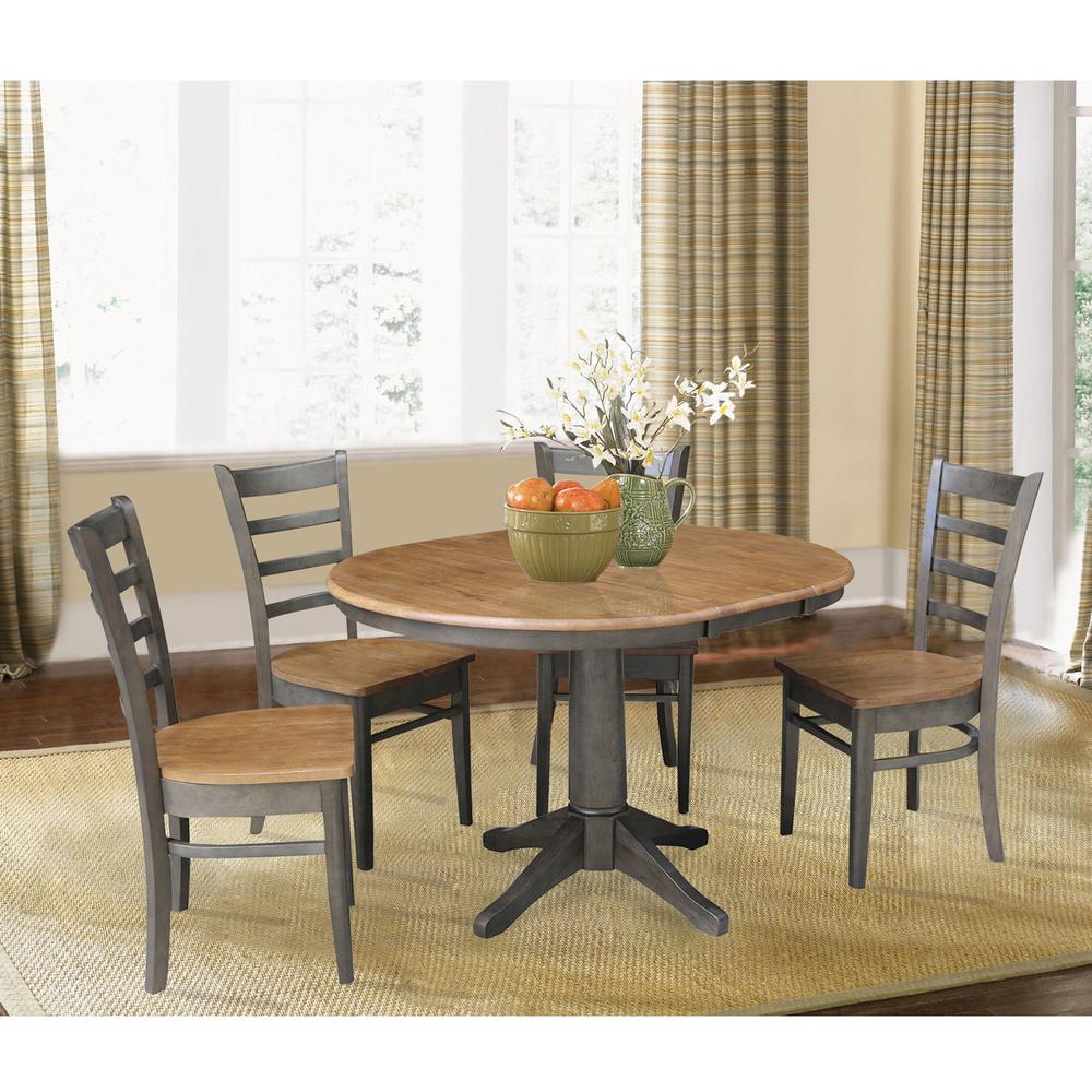 Set of 5 pcs - 36" Round Extension Dining table with 4,rta chairs. Picture 4