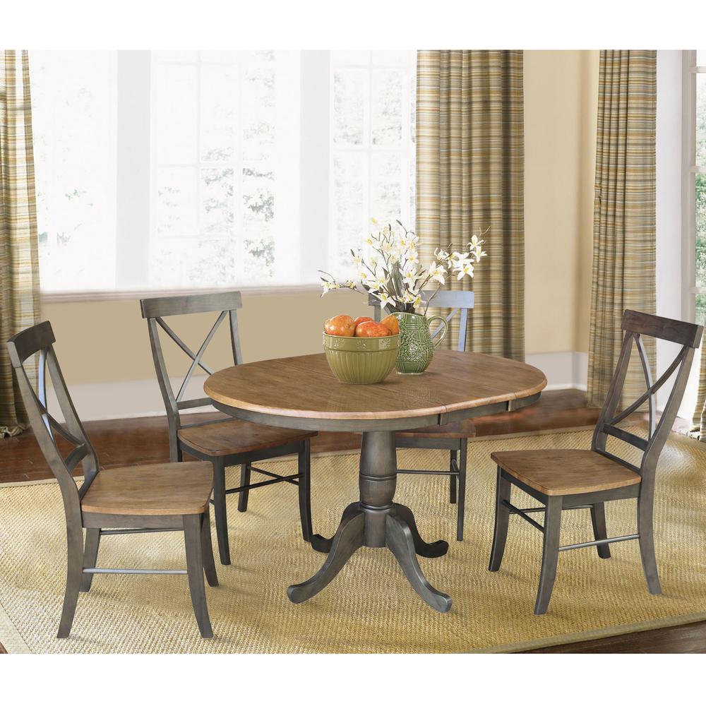 Set of 5 pcs - 36" Round Extension Dining table with 4 chairs.. Picture 4