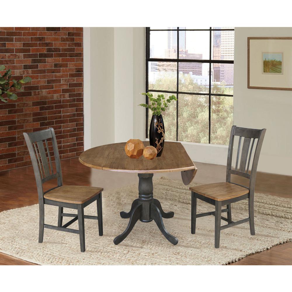 42" Dual Drop Leaf Table With 2 San Remo Side Chairs - 3 Piece Set. Picture 4