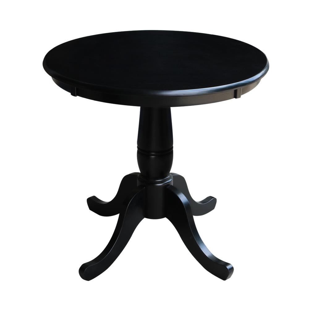 30" Round Top Pedestal Table - 28.9"H, Black. Picture 46