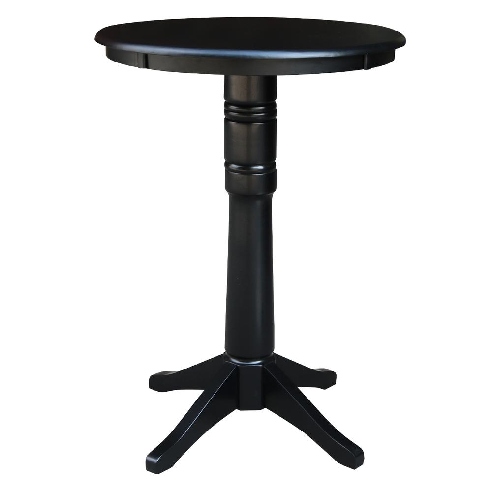 30" Round Top Pedestal Table - 28.9"H, Black. Picture 31