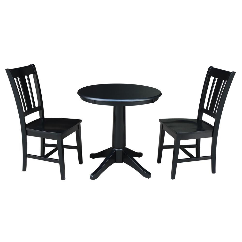 30" Round Top Pedestal Table - 28.9"H, Black. Picture 33