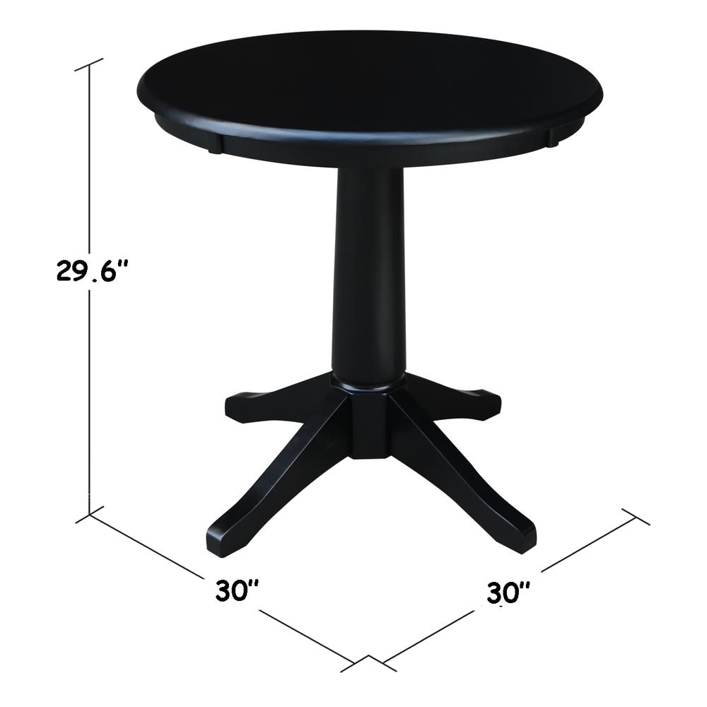 30" Round Top Pedestal Table - 28.9"H, Black. Picture 21