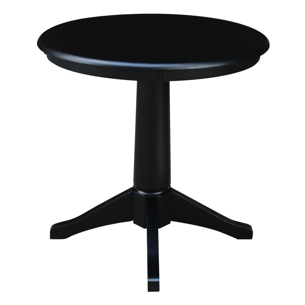 30" Round Top Pedestal Table - 28.9"H, Black. Picture 22