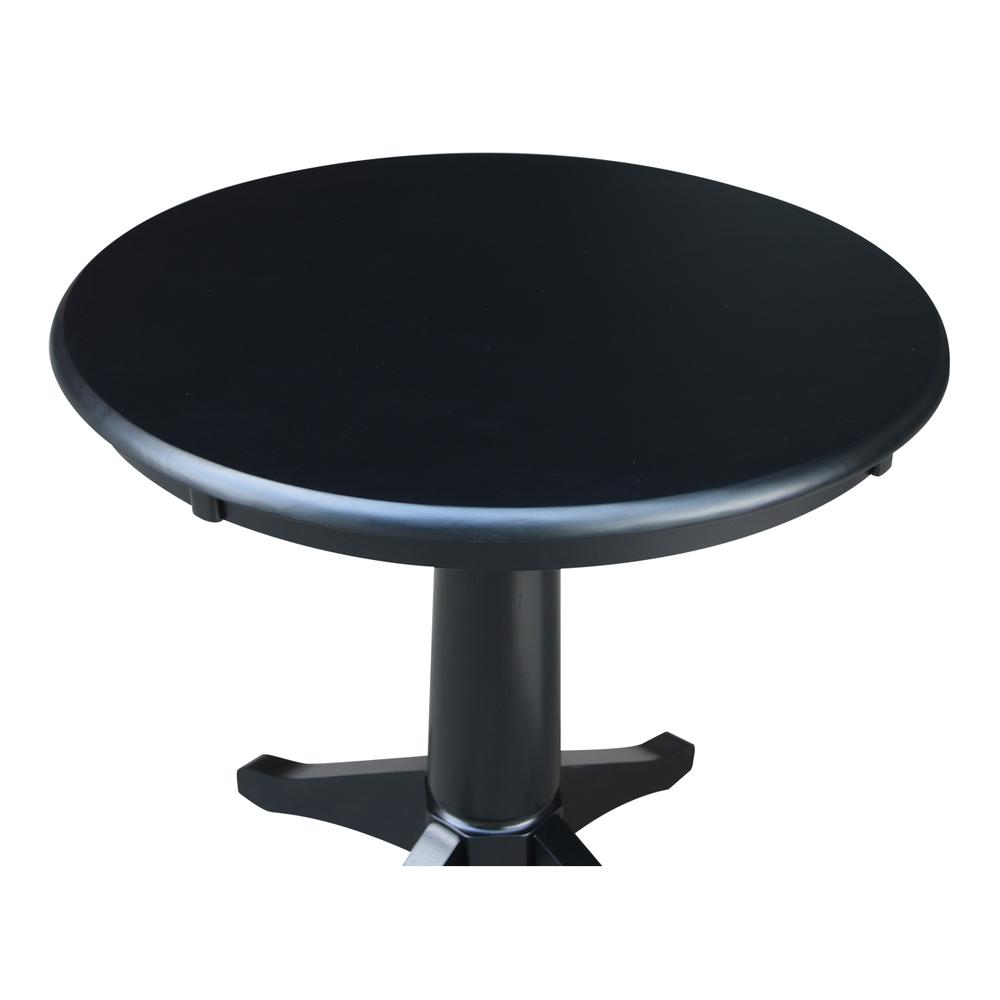 30" Round Top Pedestal Table - 28.9"H, Black. Picture 24