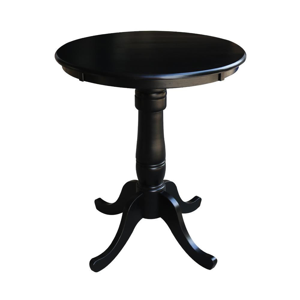 30" Round Top Pedestal Table - 28.9"H, Black. Picture 45