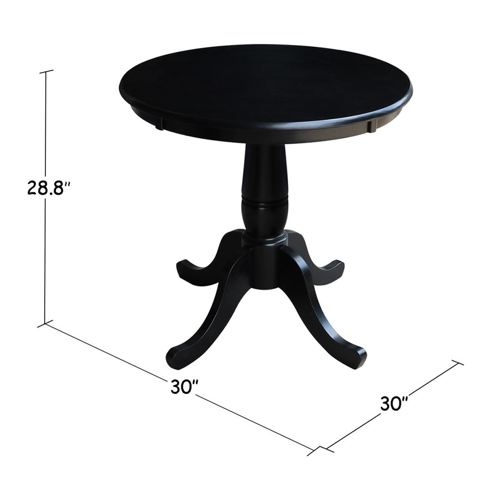 30" Round Top Pedestal Table - 28.9"H, Black. Picture 1