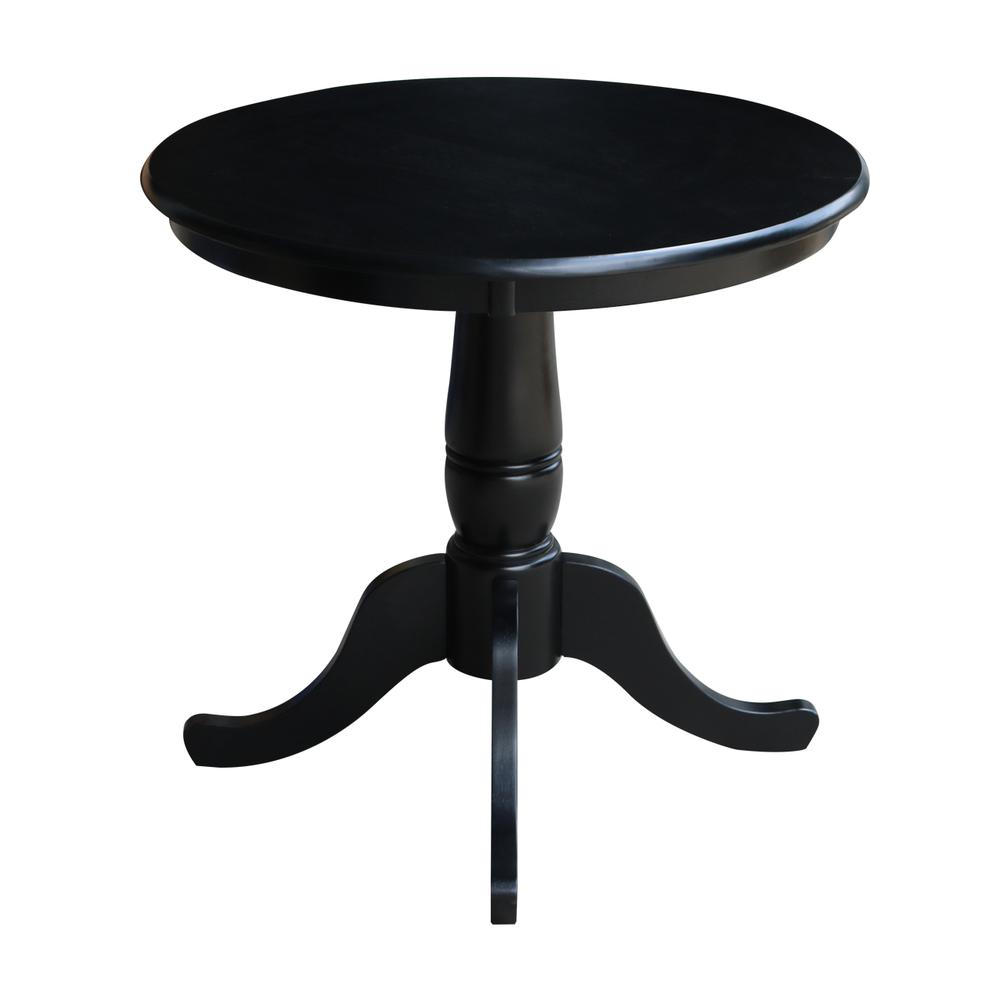 30" Round Top Pedestal Table - 28.9"H, Black. Picture 2