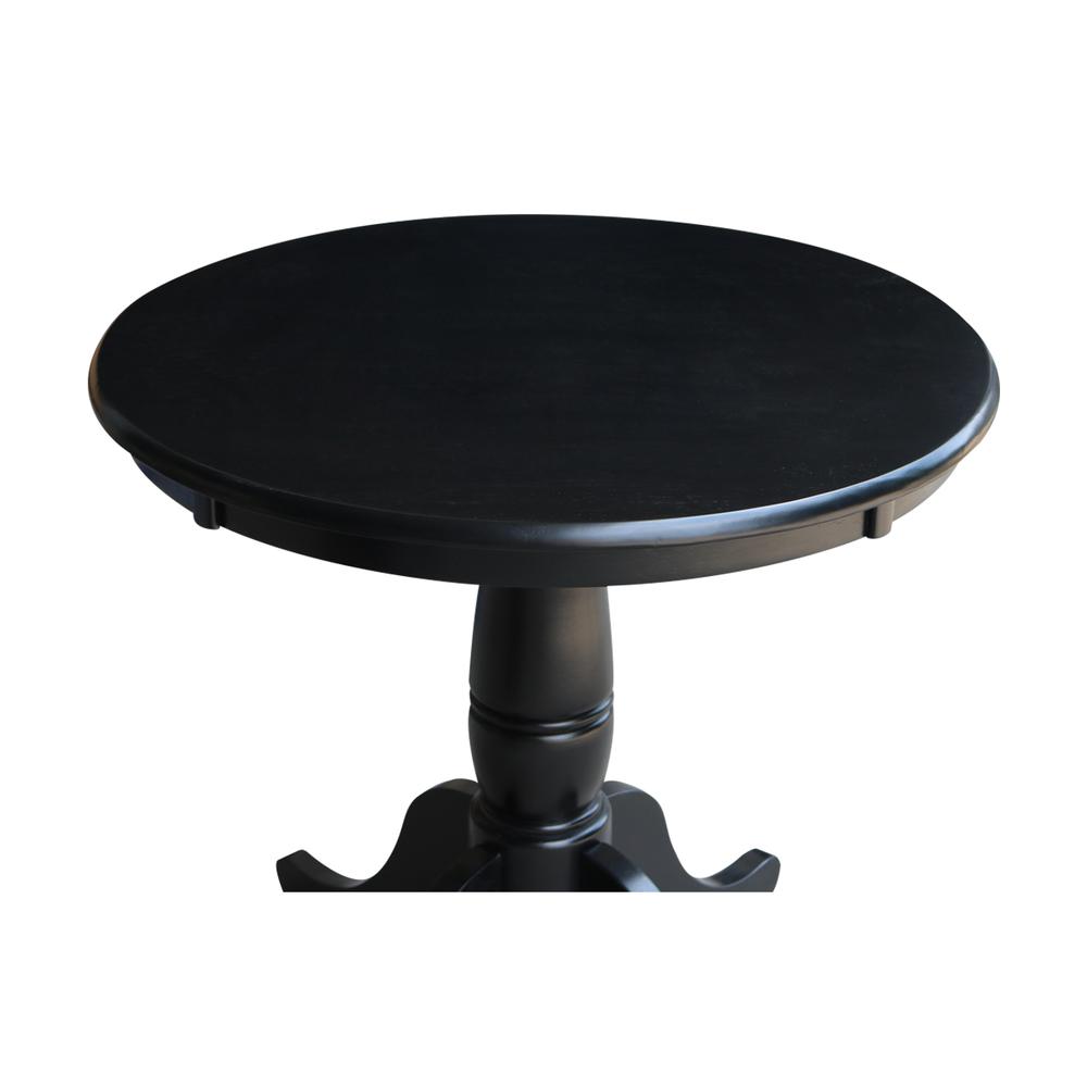 30" Round Top Pedestal Table - 28.9"H, Black. Picture 4