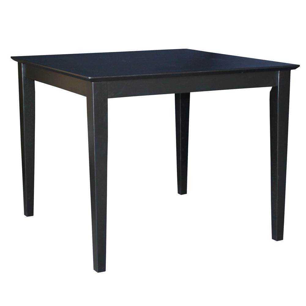 Solid Wood Top Table, Black. Picture 1