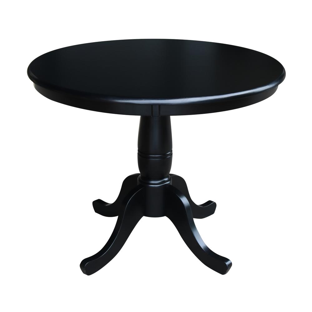 36" Round Top Pedestal Table - 28.9"H, Black. Picture 50