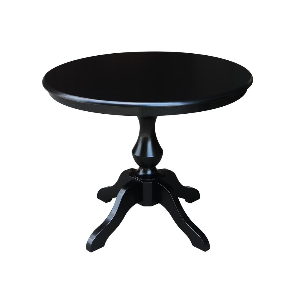 36" Round Top Pedestal Table - 28.9"H, Black. Picture 13