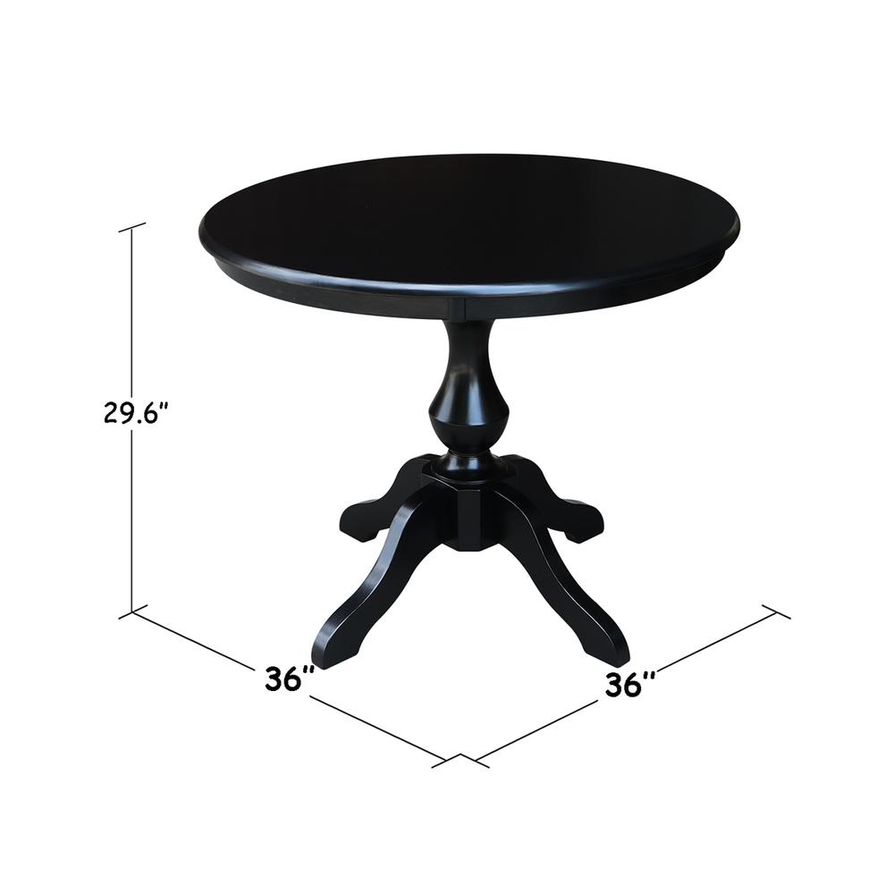 36" Round Top Pedestal Table - 28.9"H, Black. Picture 5