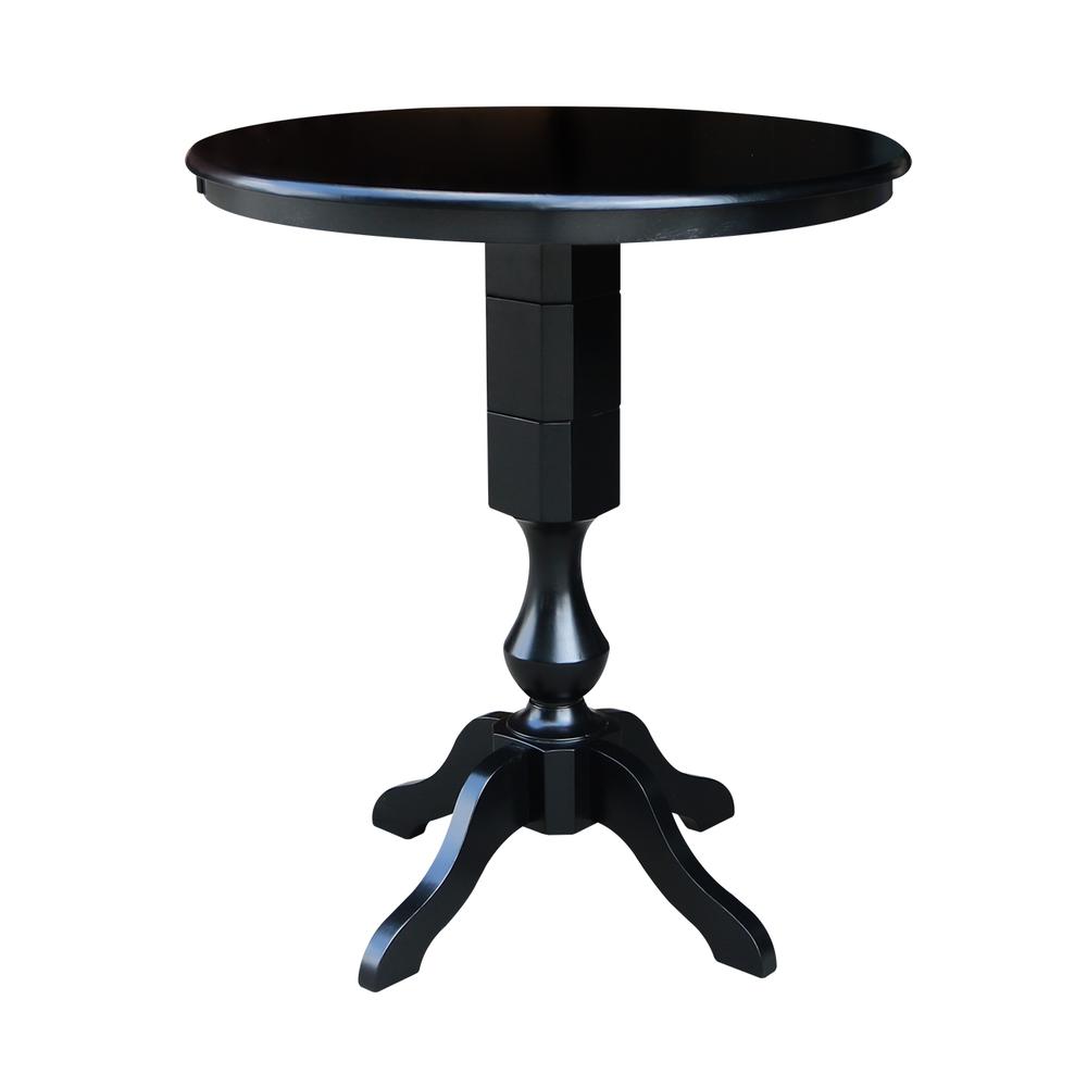 36" Round Top Pedestal Table - 28.9"H, Black. Picture 20