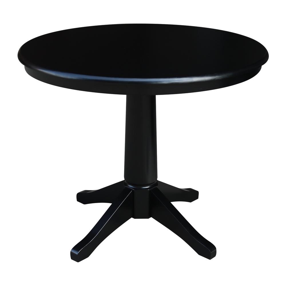 36" Round Top Pedestal Table - 28.9"H, Black. Picture 41