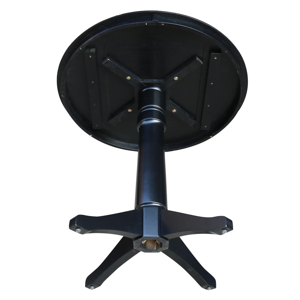36" Round Top Pedestal Table - 28.9"H, Black. Picture 30