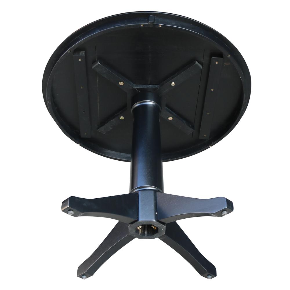 36" Round Top Pedestal Table - 28.9"H, Black. Picture 26