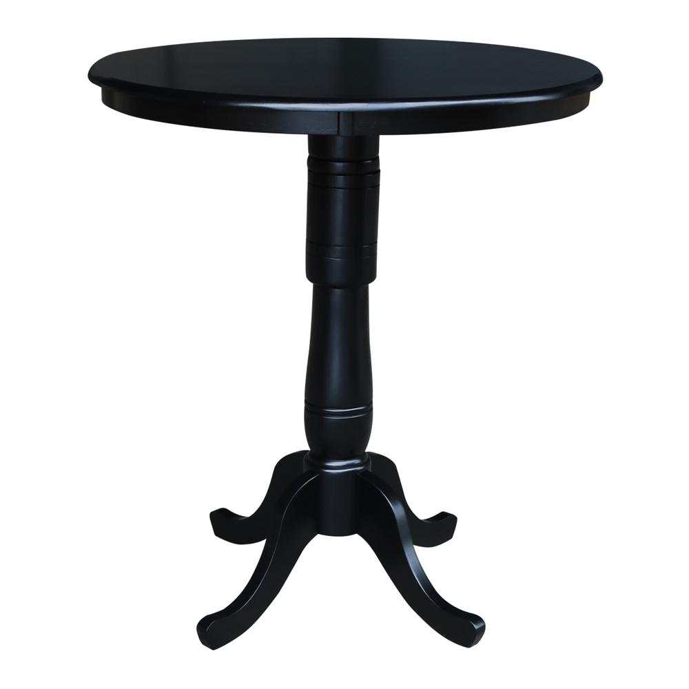 36" Round Top Pedestal Table - 28.9"H, Black. Picture 48