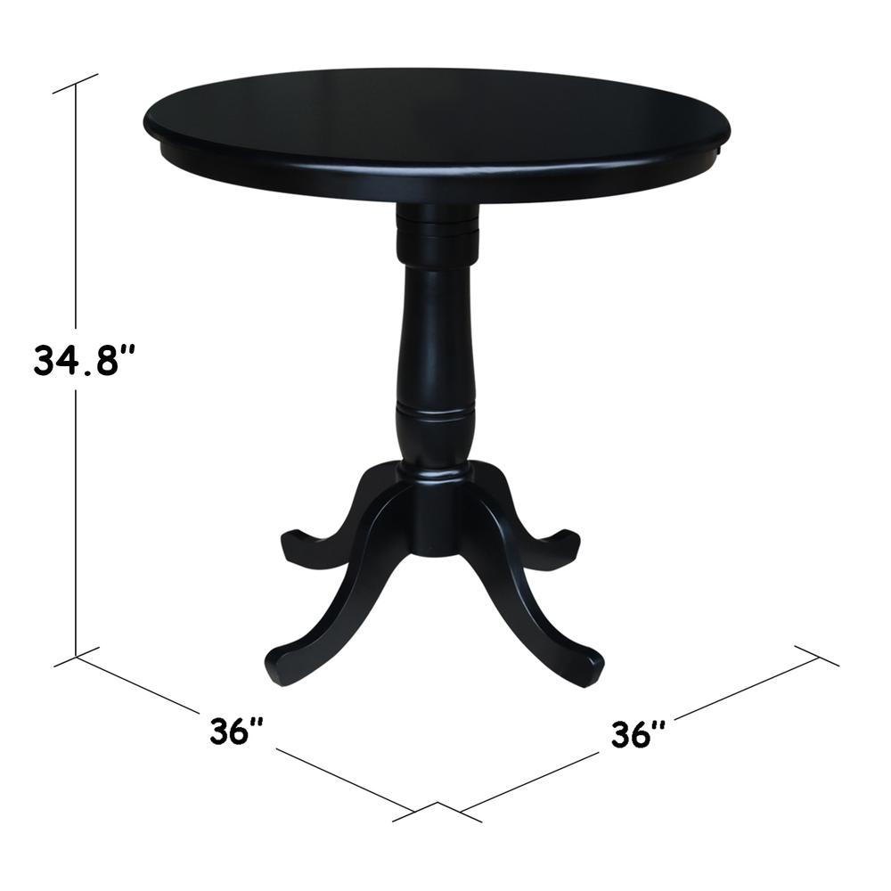 36" Round Top Pedestal Table - 28.9"H, Black. Picture 42