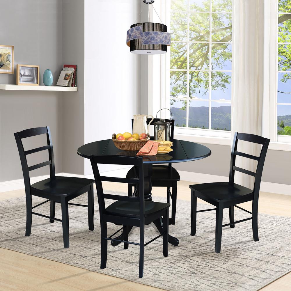 42 in. Dual Drop Leaf Table with 4 Ladder Back Dining Chairs. Picture 2