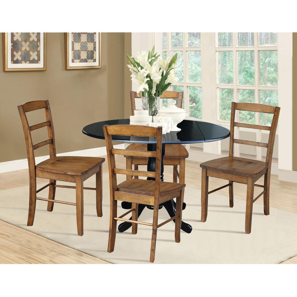 42 in. Dual Drop Leaf Table with 4 Ladder Back Dining Chairs. Picture 2