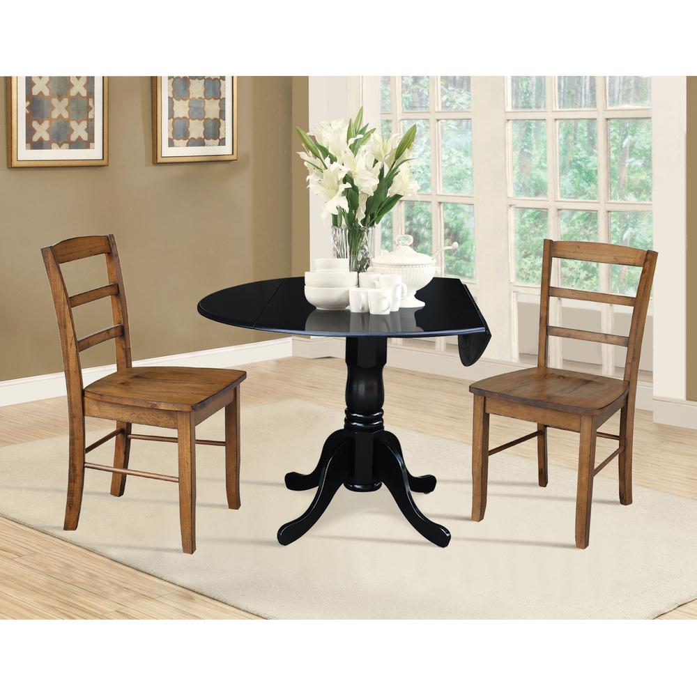 42 in. Dual Drop Leaf Table with 2 Ladder Back Dining Chairs. Picture 4