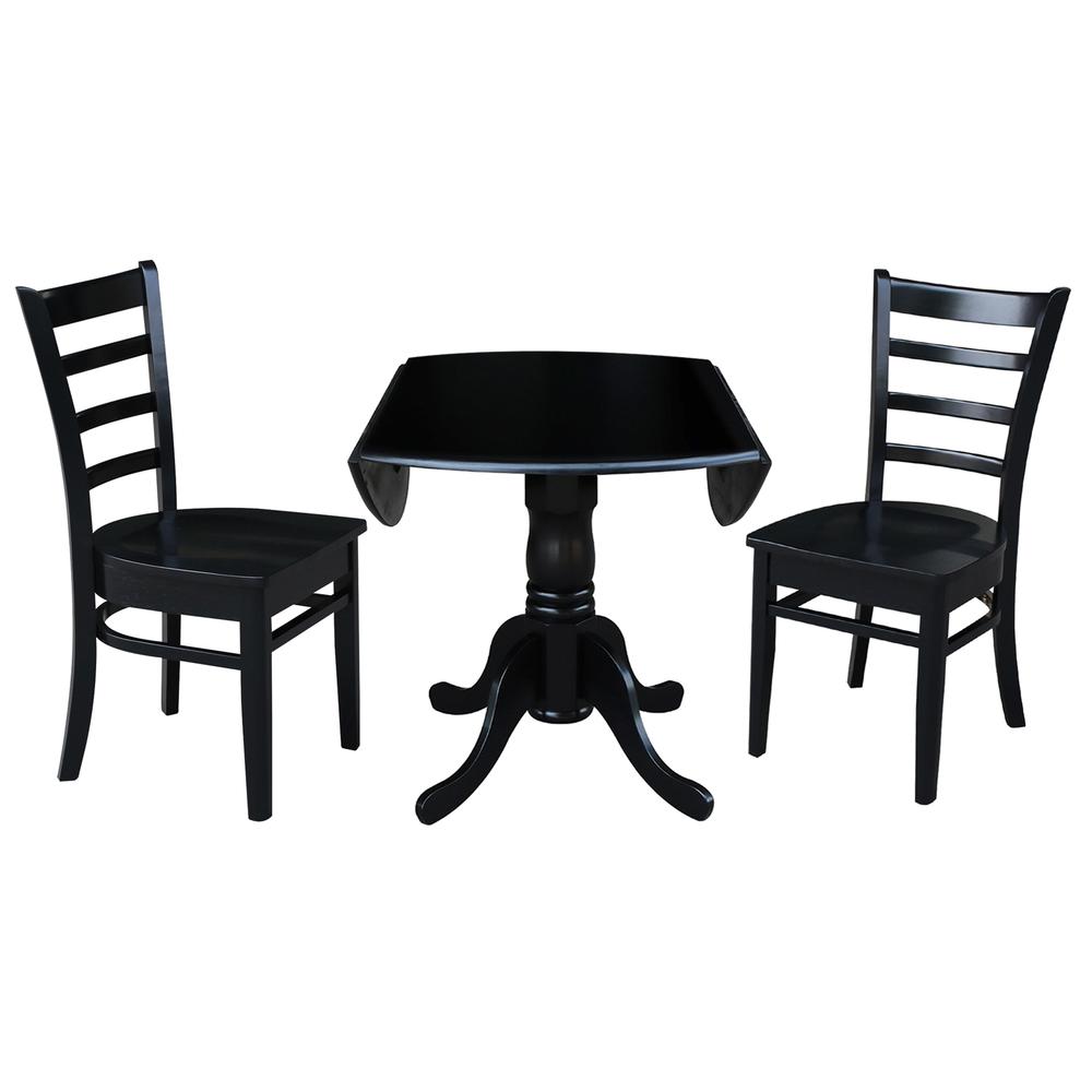 42 in. Dual Drop Leaf Table with 2 Ladder Back Dining Chairs. Picture 5