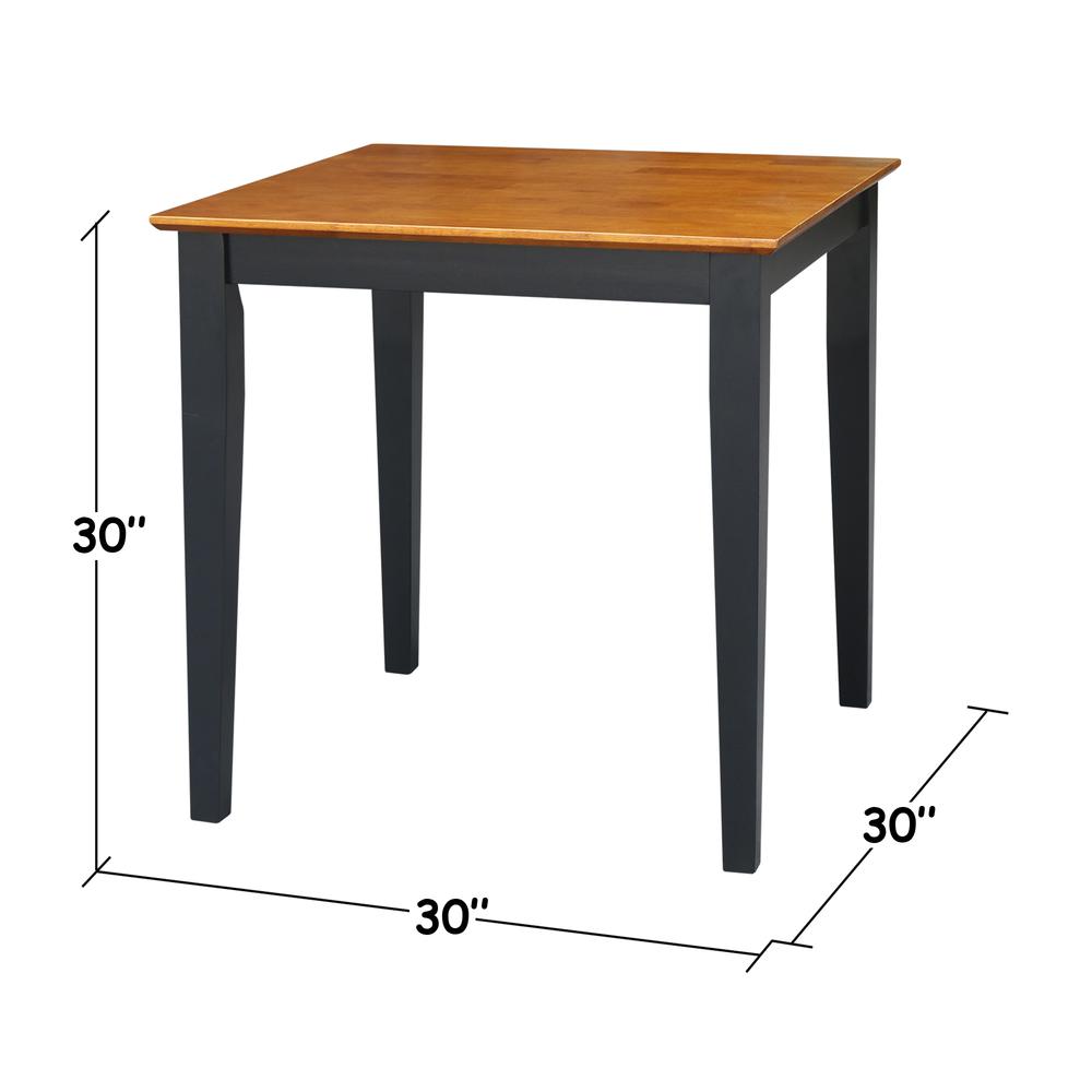 Solid Wood Top Table, Black/Cherry. Picture 1