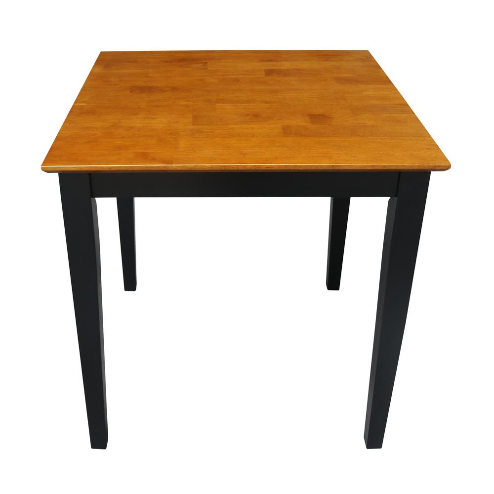 Solid Wood Top Table, Black/Cherry. Picture 7