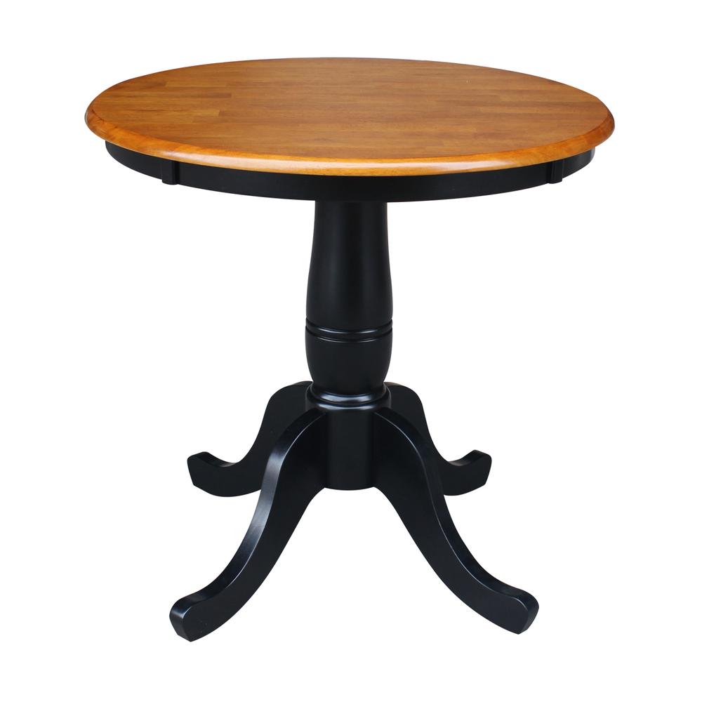 30" Round Top Pedestal Table - 28.9"H, Black/Cherry. Picture 47