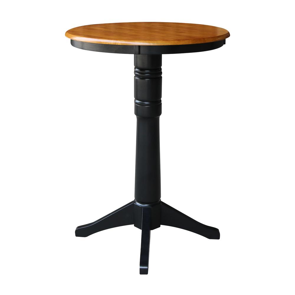 30" Round Top Pedestal Table - 28.9"H, Black/Cherry. Picture 28