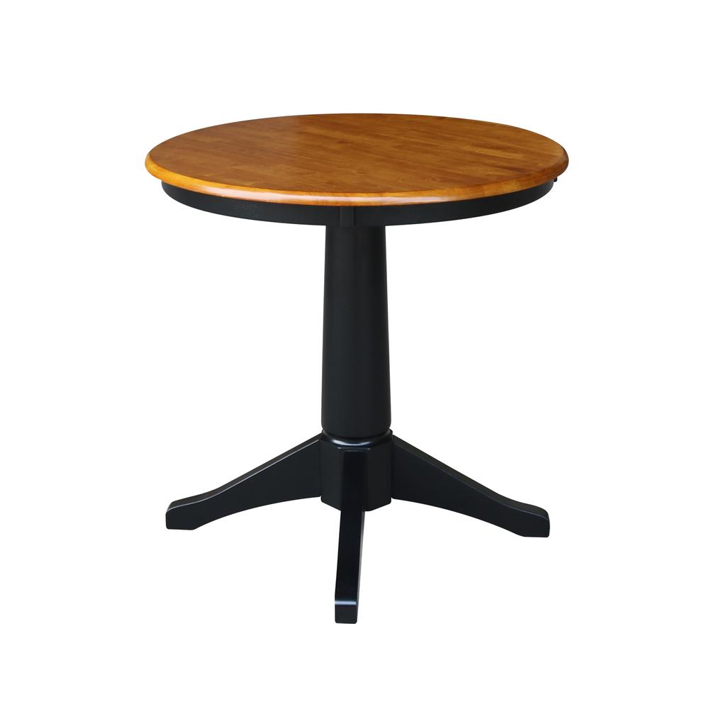 30" Round Top Pedestal Table - 28.9"H, Black/Cherry. Picture 21