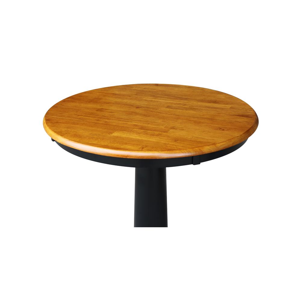 30" Round Top Pedestal Table - 28.9"H, Black/Cherry. Picture 23