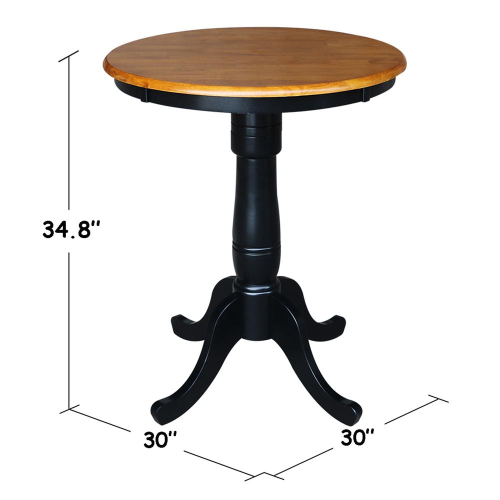 30" Round Top Pedestal Table - 28.9"H, Black/Cherry. Picture 38