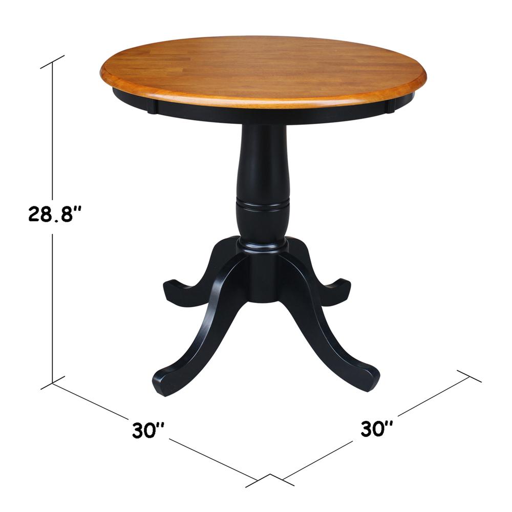 30" Round Top Pedestal Table - 28.9"H, Black/Cherry. Picture 1