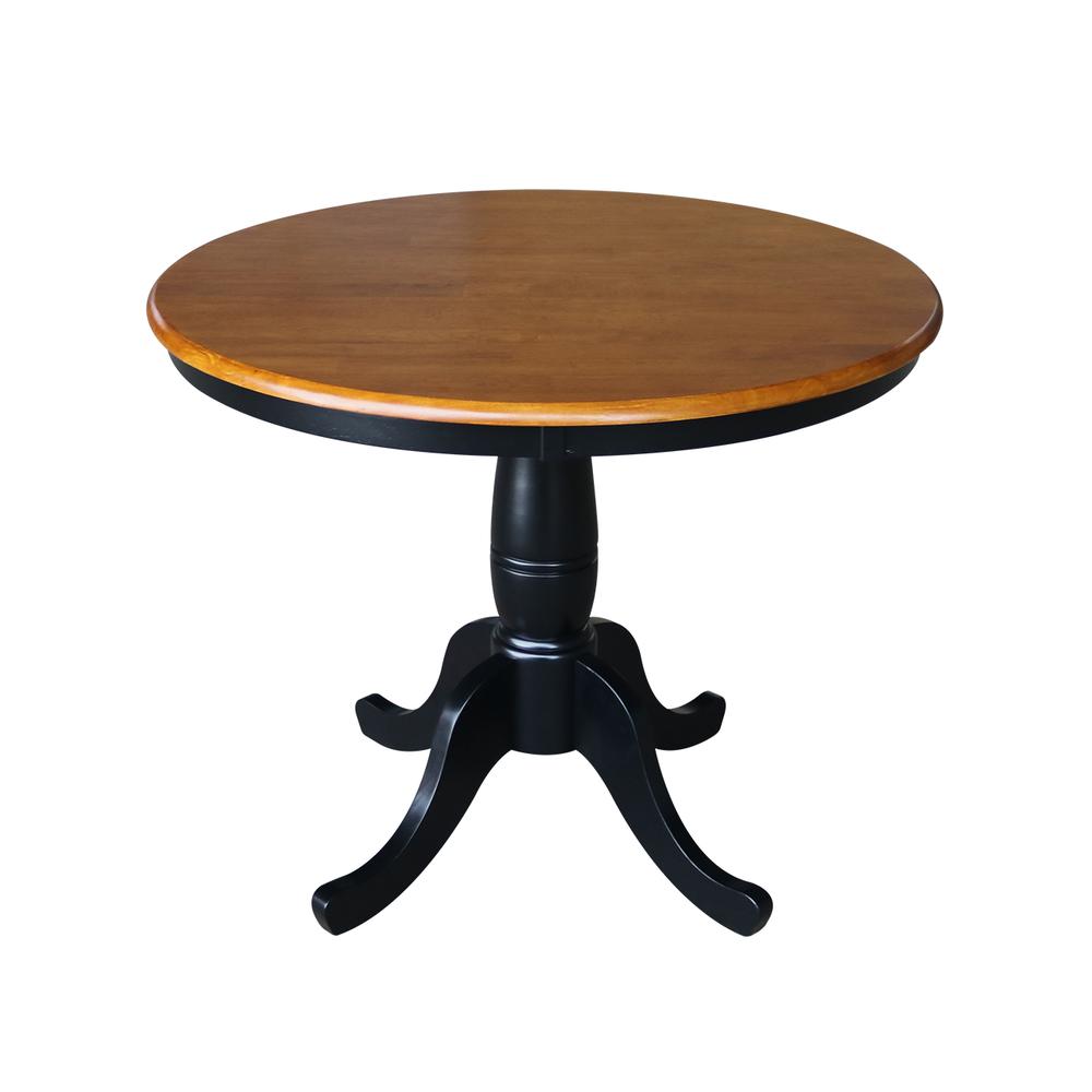 36" Round Top Pedestal Table - 28.9"H, Black/Cherry. Picture 46