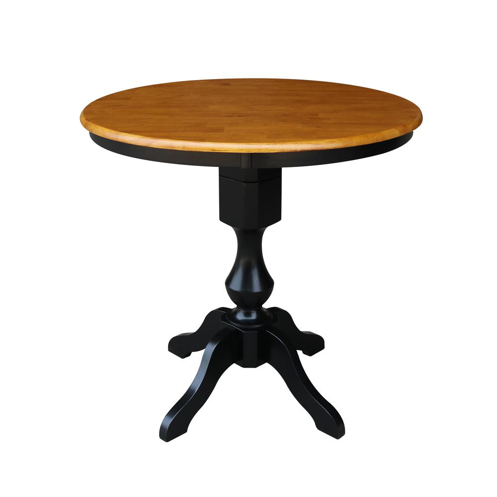 36" Round Top Pedestal Table - 28.9"H, Black/Cherry. Picture 18