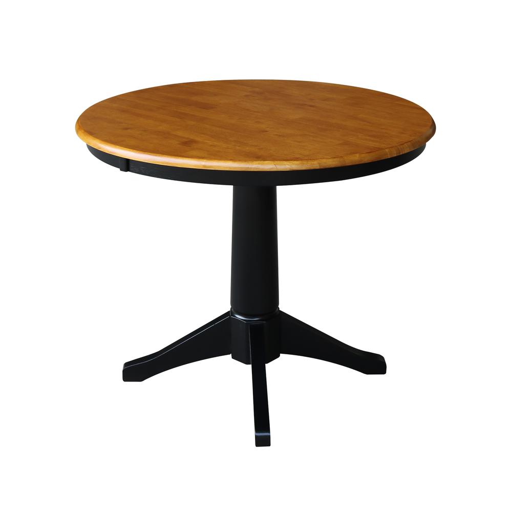 36" Round Top Pedestal Table - 28.9"H, Black/Cherry. Picture 20