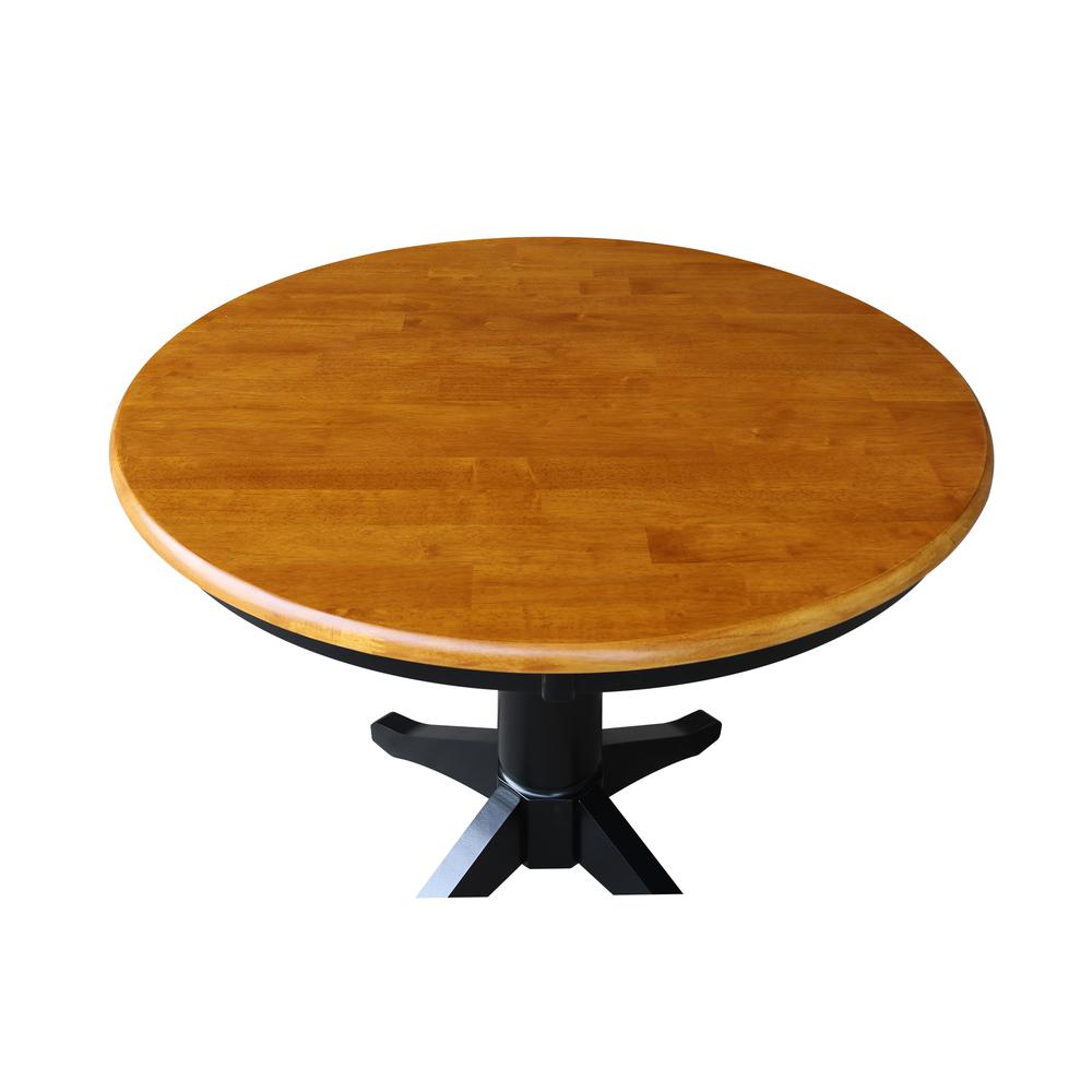 36" Round Top Pedestal Table - 28.9"H, Black/Cherry. Picture 23