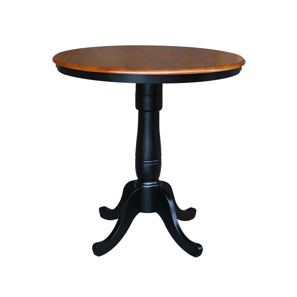 36" Round Top Pedestal Table - 28.9"H, Black/Cherry. Picture 44