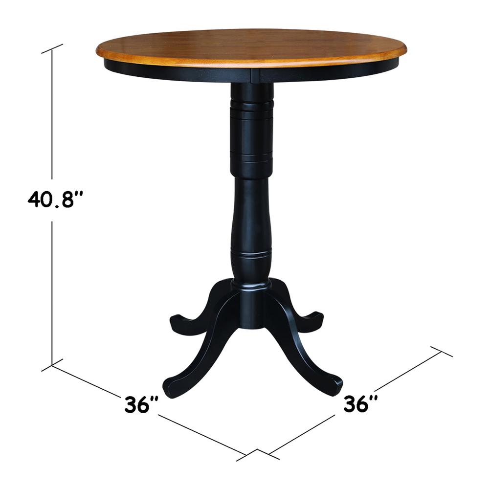 36" Round Top Pedestal Table - 28.9"H, Black/Cherry. Picture 40