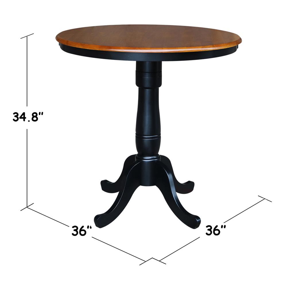 36" Round Top Pedestal Table - 28.9"H, Black/Cherry. Picture 37