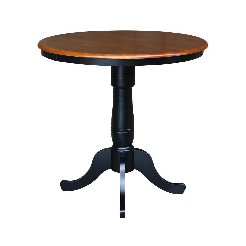 36" Round Top Pedestal Table - 28.9"H, Black/Cherry. Picture 38